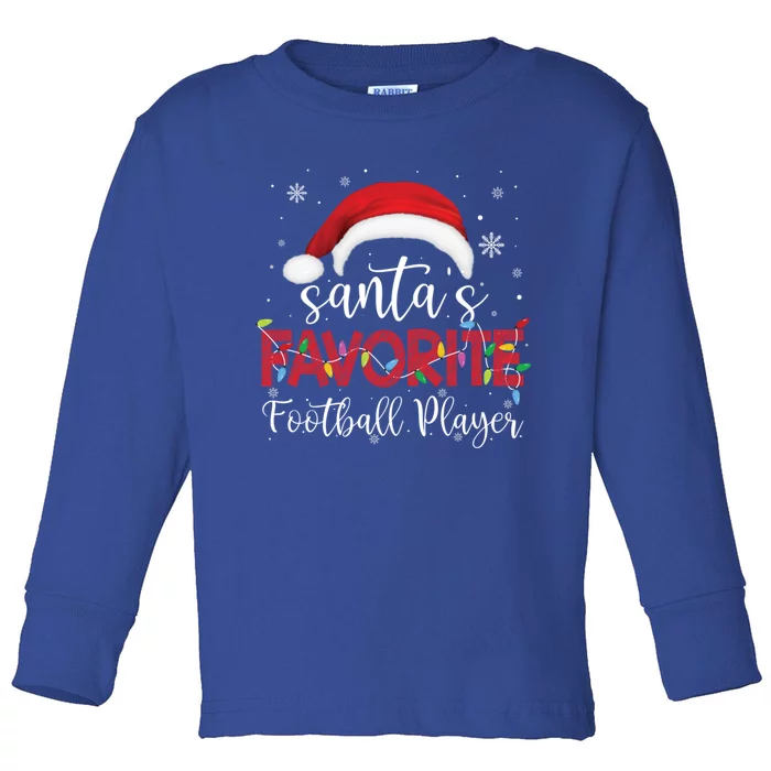 Ugly Sweater Christmas SantaS Favorite Football Player Xmas Cute Gift Toddler Long Sleeve Shirt