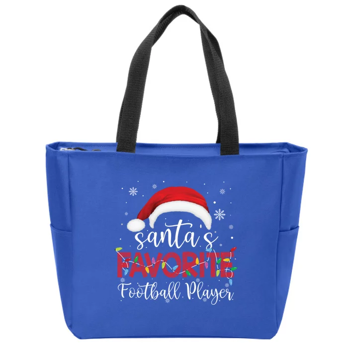 Ugly Sweater Christmas SantaS Favorite Football Player Xmas Cute Gift Zip Tote Bag