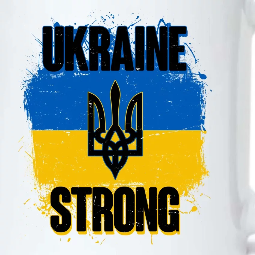 Ukraine Strong Distressed Painted Flag I Stand With Ukraine Black Color Changing Mug