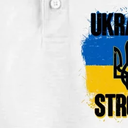 Ukraine Strong Distressed Painted Flag I Stand With Ukraine Dry Zone Grid Performance Polo