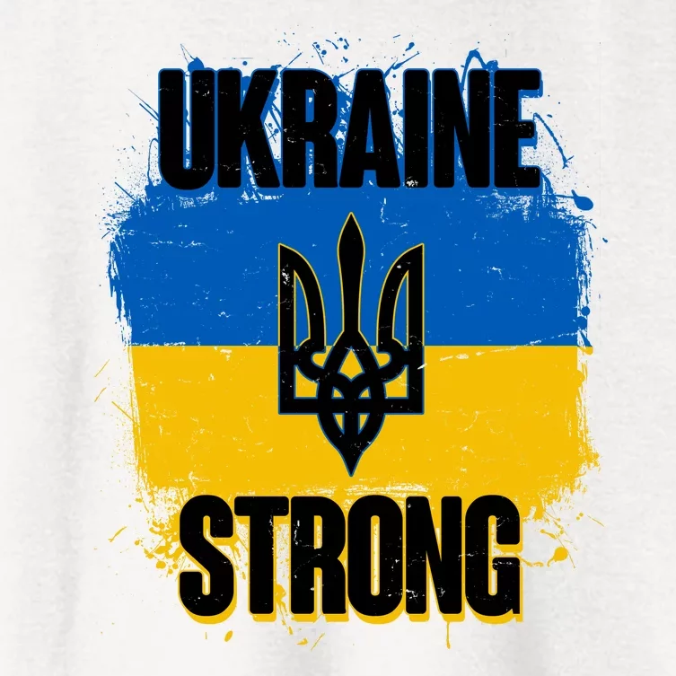 Ukraine Strong Distressed Painted Flag I Stand With Ukraine Women's Crop Top Tee