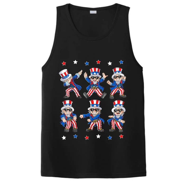 Uncle Sam Dance Dabbing Patriotic 4th Of July American Flag Performance Tank