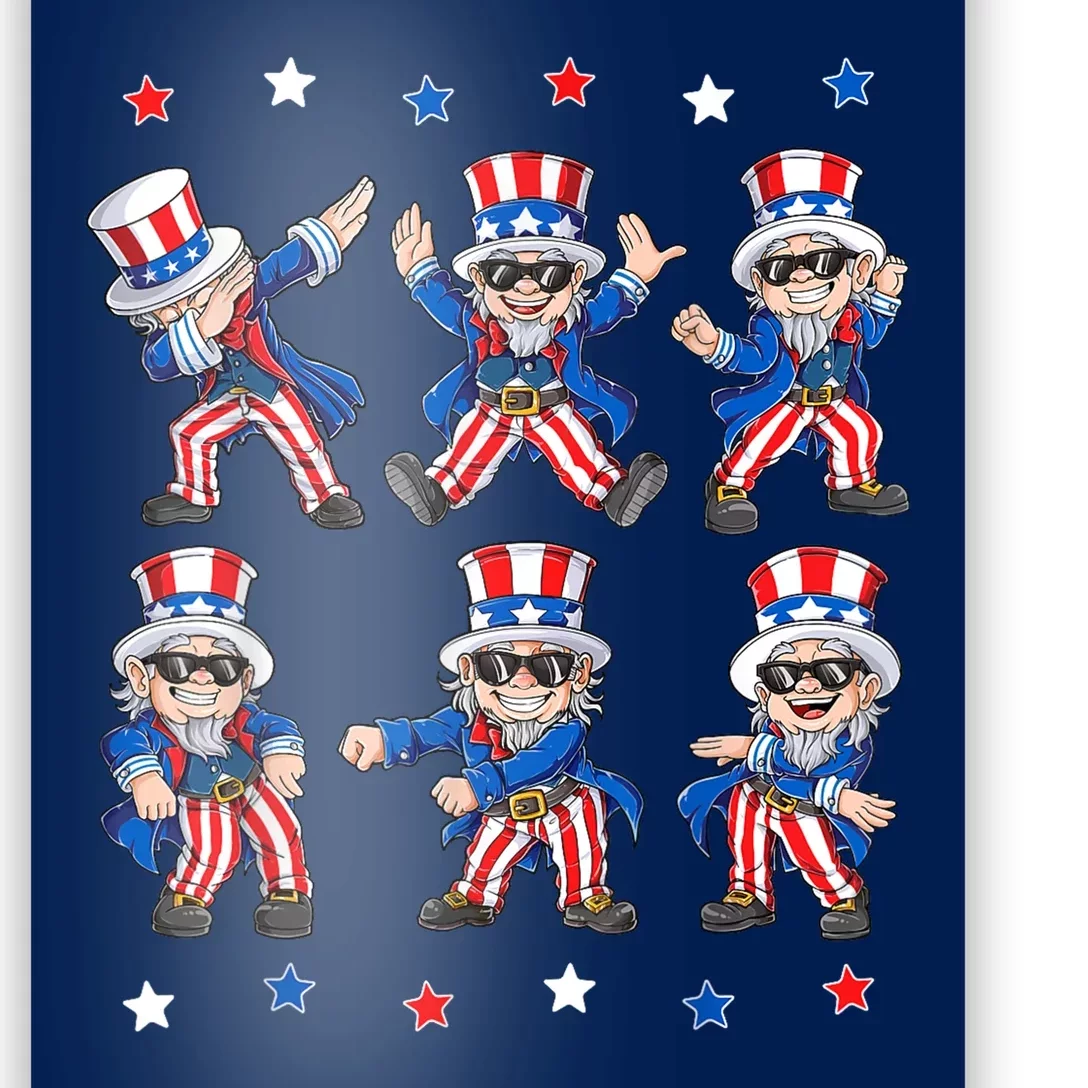 Uncle Sam Dance Dabbing Patriotic 4th Of July American Flag Poster