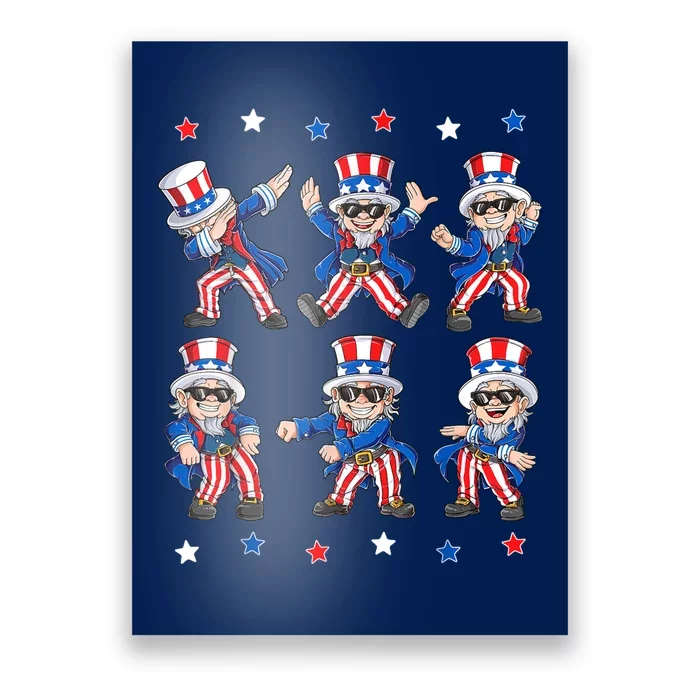 Uncle Sam Dance Dabbing Patriotic 4th Of July American Flag Poster