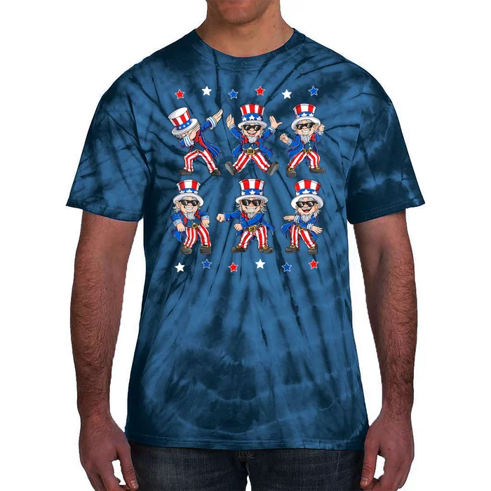 Uncle Sam Dance Dabbing Patriotic 4th Of July American Flag Tie-Dye T-Shirt