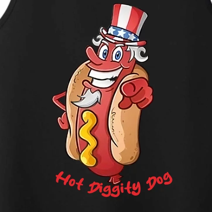 Uncle Sam Design For Men And Women Hot Diggity Dog Performance Tank