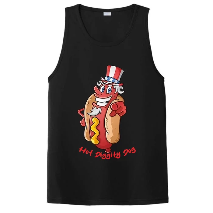 Uncle Sam Design For Men And Women Hot Diggity Dog Performance Tank