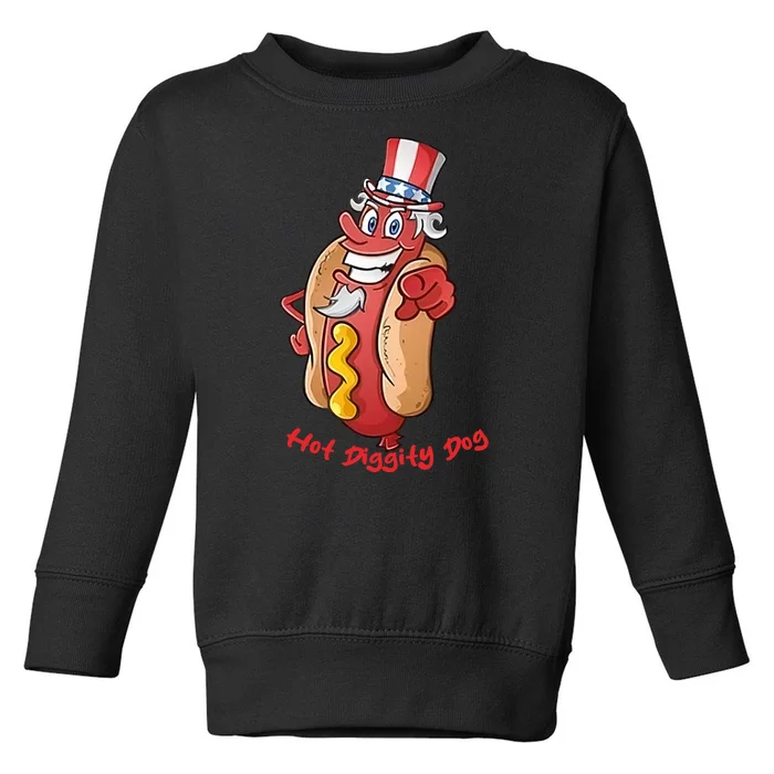 Uncle Sam Design For Men And Women Hot Diggity Dog Toddler Sweatshirt