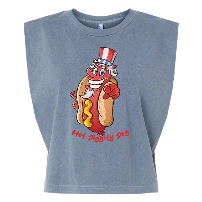 Uncle Sam Design For Men And Women Hot Diggity Dog Garment-Dyed Women's Muscle Tee