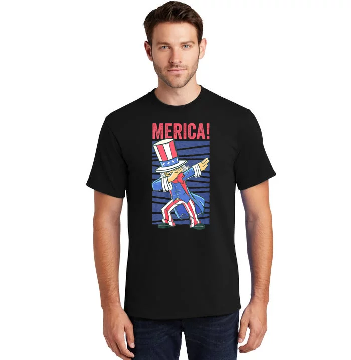 Uncle Sam Dabbing 4th Of July Merica Tall T-Shirt