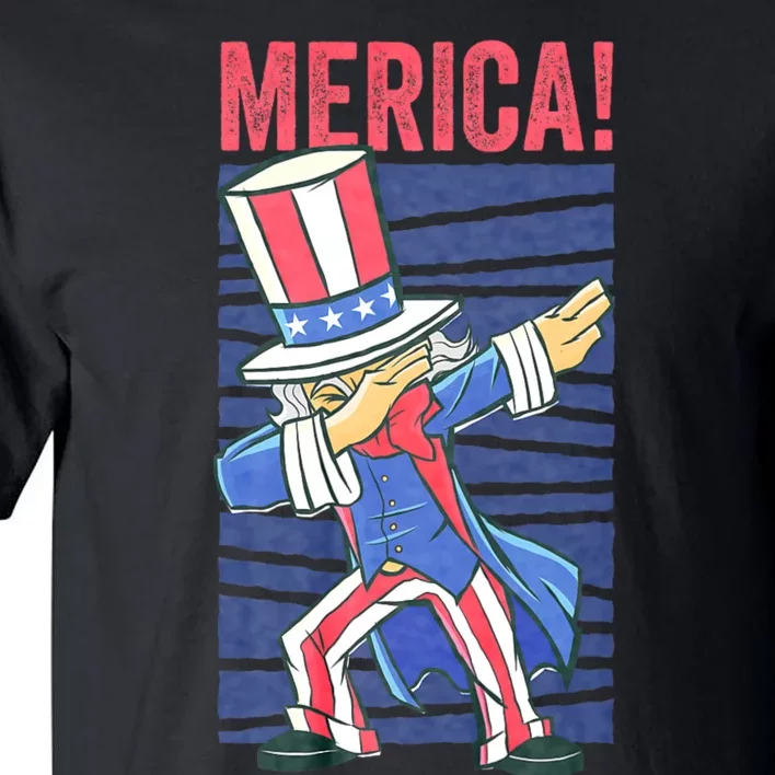 Uncle Sam Dabbing 4th Of July Merica Tall T-Shirt