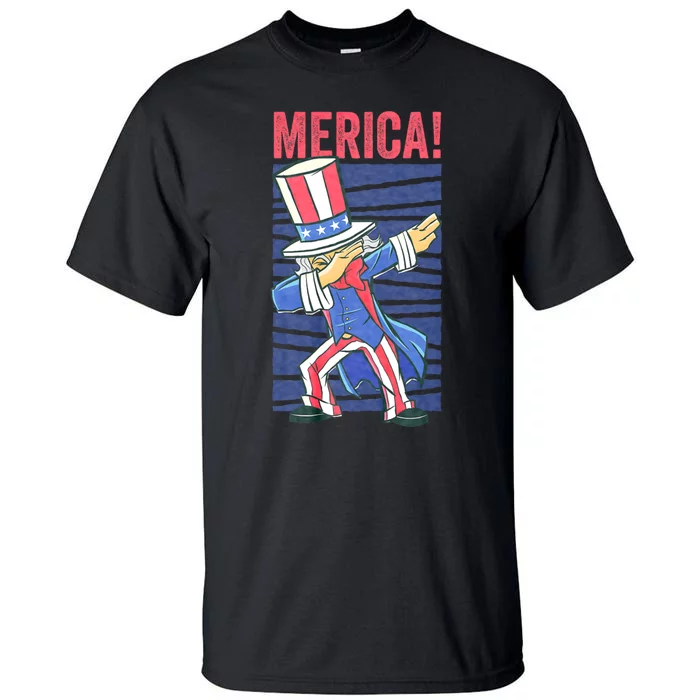 Uncle Sam Dabbing 4th Of July Merica Tall T-Shirt