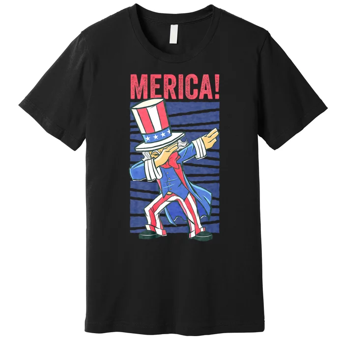 Uncle Sam Dabbing 4th Of July Merica Premium T-Shirt