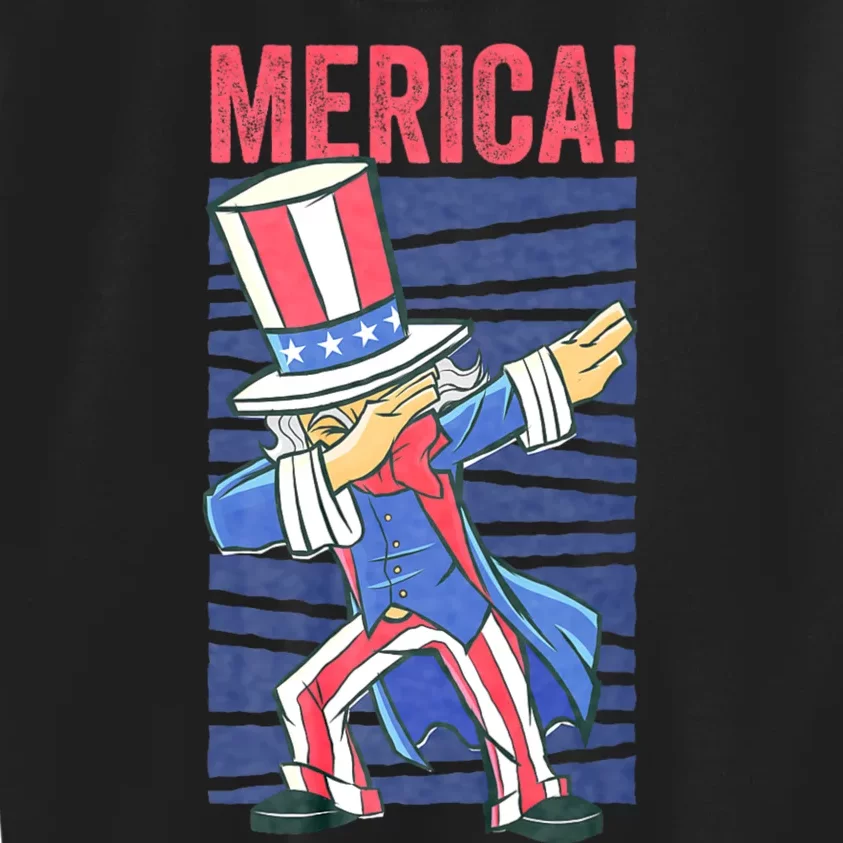 Uncle Sam Dabbing 4th Of July Merica Kids Sweatshirt