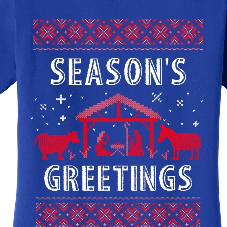 Ugly Sweater Design Gift Season's Greetings Gift Women's T-Shirt