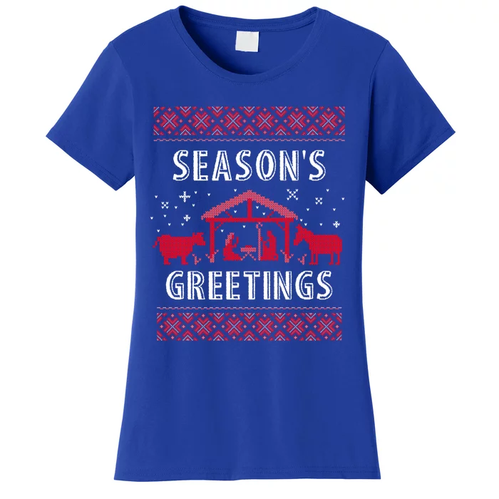 Ugly Sweater Design Gift Season's Greetings Gift Women's T-Shirt