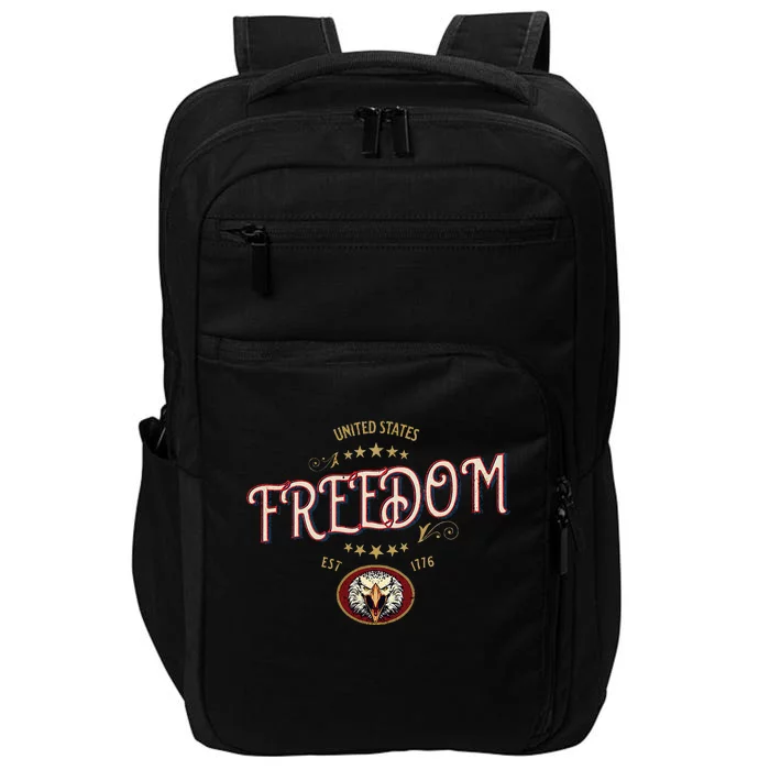 United States Est 1776 Eagle United We Stand For Freedom Impact Tech Backpack