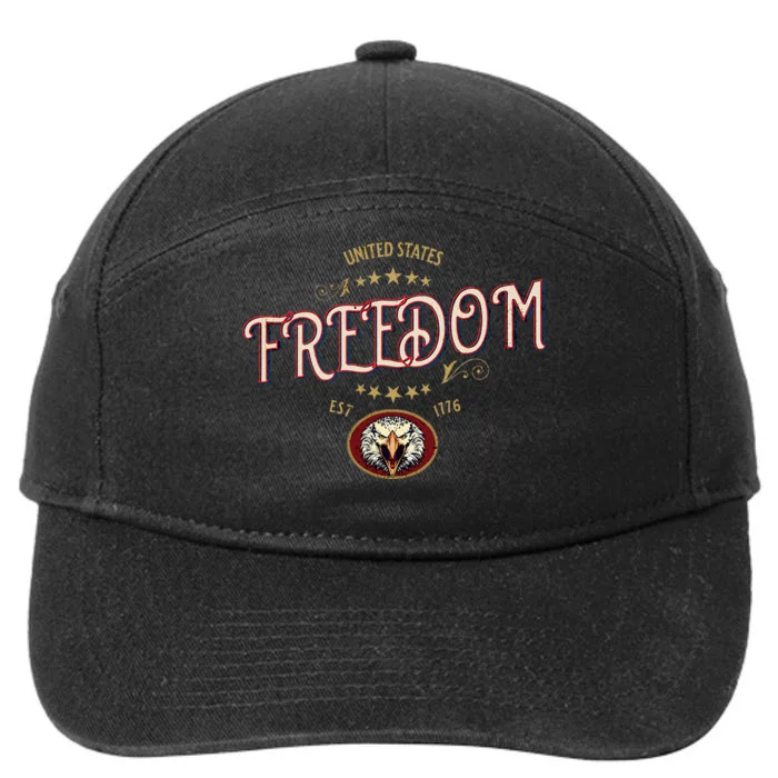 United States Est 1776 Eagle United We Stand For Freedom 7-Panel Snapback Hat