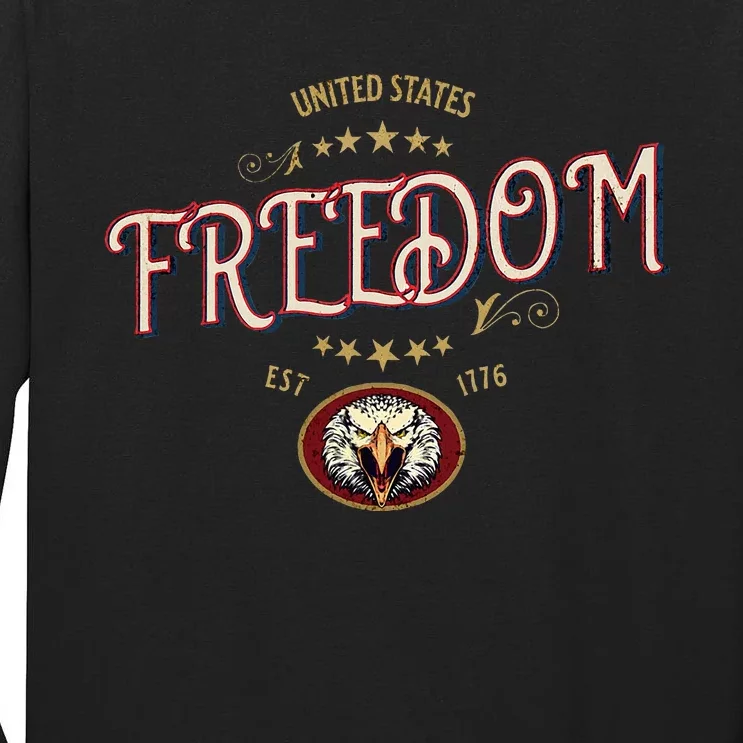 United States Est 1776 Eagle United We Stand For Freedom Tall Long Sleeve T-Shirt