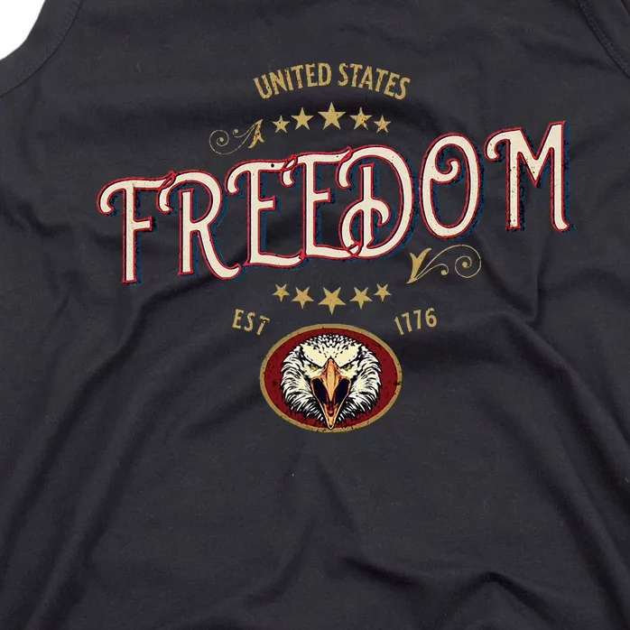 United States Est 1776 Eagle United We Stand For Freedom Tank Top