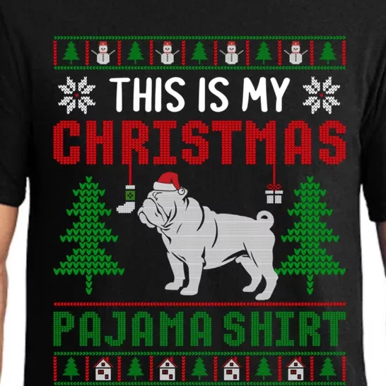 Ugly Sweater English Bulldog This Is My Christmas Pajama Gift Pajama Set