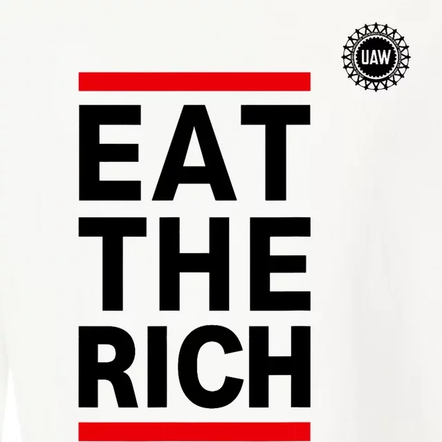 Uaw Strong Eat The Rich Cropped Pullover Crew