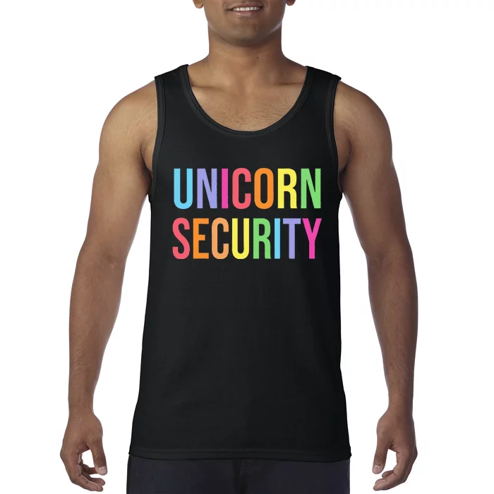 Unicorn Security Funny Birthday Girl Gifts Dad Mom Daughter Tank Top