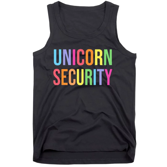 Unicorn Security Funny Birthday Girl Gifts Dad Mom Daughter Tank Top