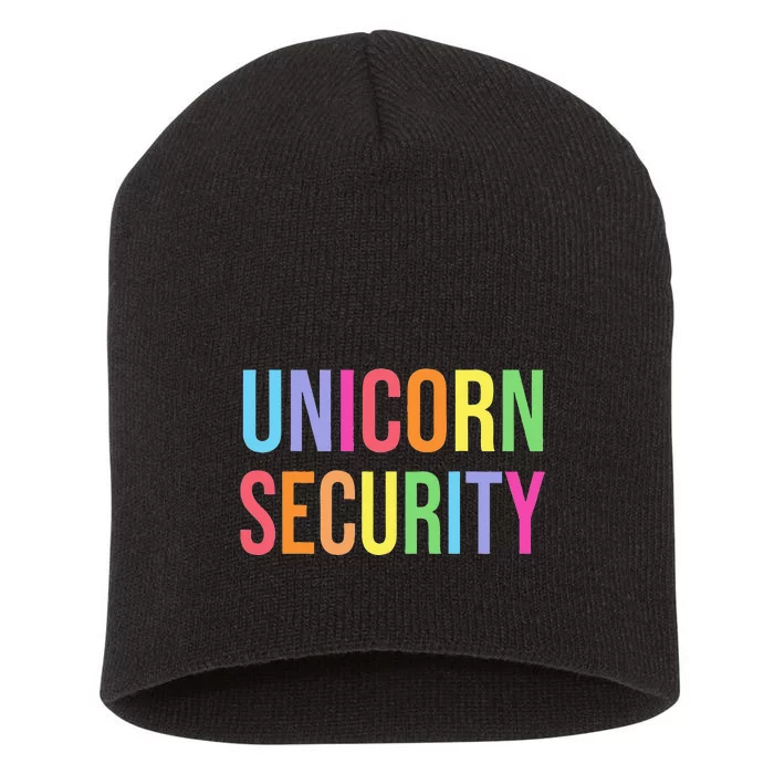 Unicorn Security Funny Birthday Girl Gifts Dad Mom Daughter Short Acrylic Beanie