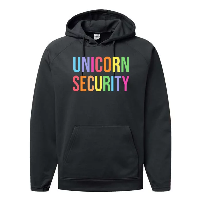 Unicorn Security Funny Birthday Girl Gifts Dad Mom Daughter Performance Fleece Hoodie