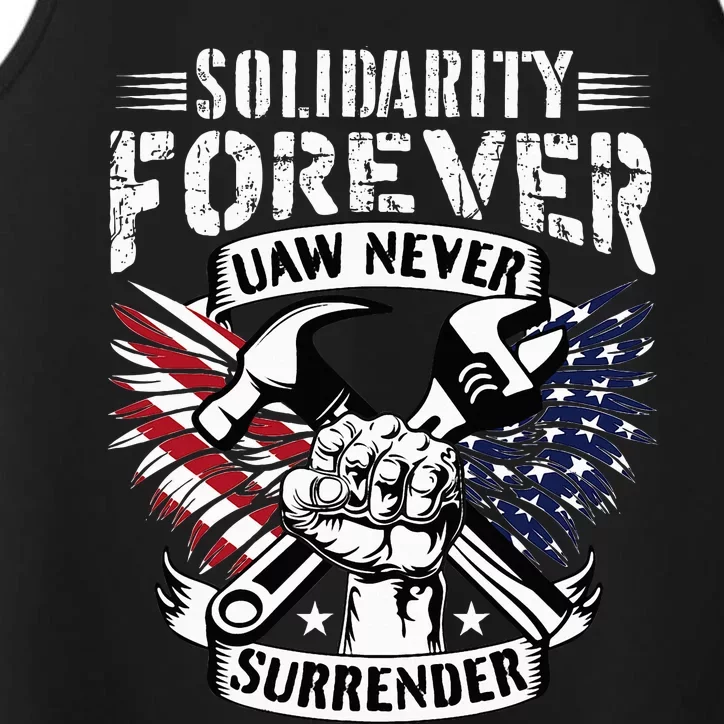 USA Solidarity Forever UAW Never Surrender Union Strong Performance Tank