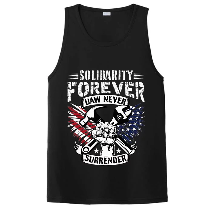 USA Solidarity Forever UAW Never Surrender Union Strong Performance Tank