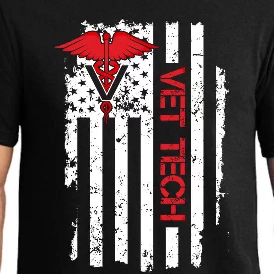 United States Flag Usa American Vet Tech Veterinarian Gift Pajama Set