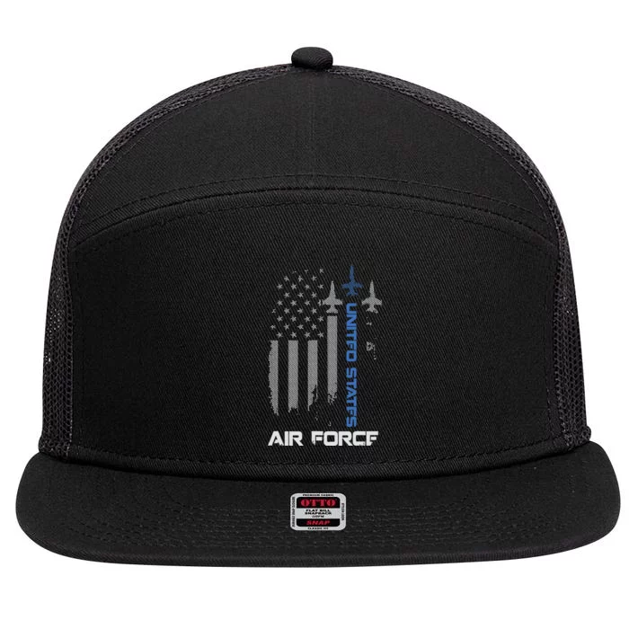 United States Force American Usa Flag July 4th Patriotic 7 Panel Mesh Trucker Snapback Hat