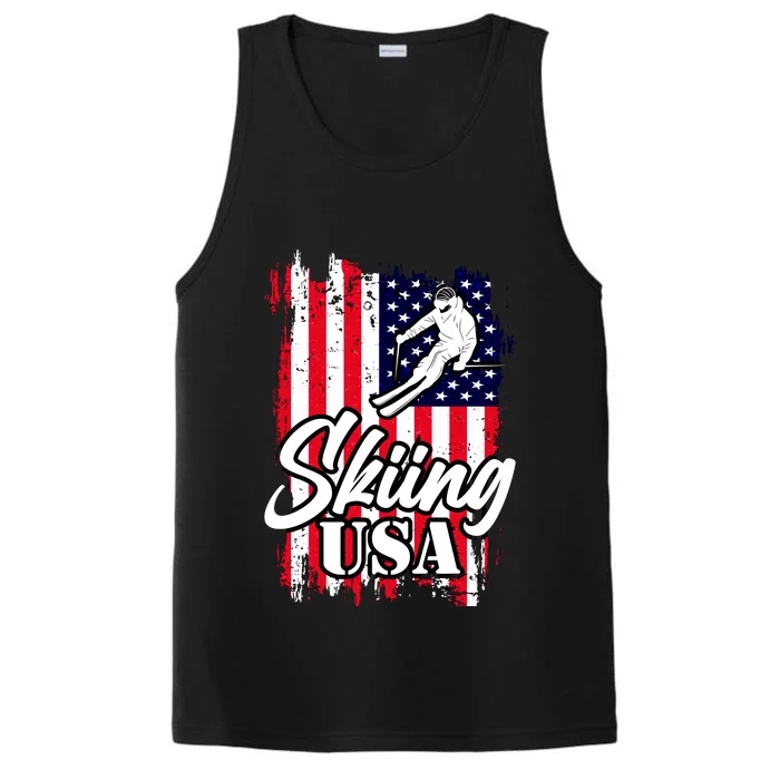 USA Skiing Flag Design Performance Tank