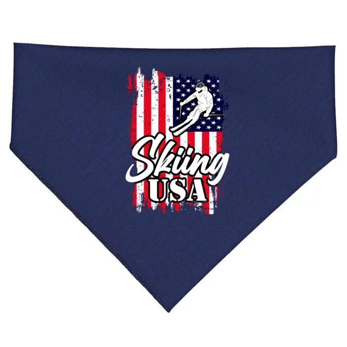 USA Skiing Flag Design USA-Made Doggie Bandana