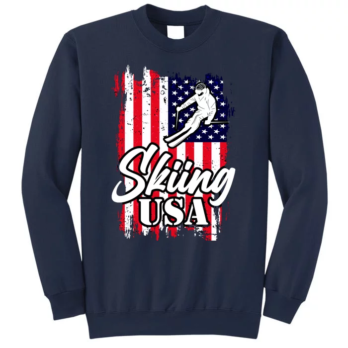 USA Skiing Flag Design Sweatshirt