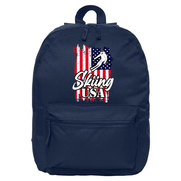 USA Skiing Flag Design 16 in Basic Backpack