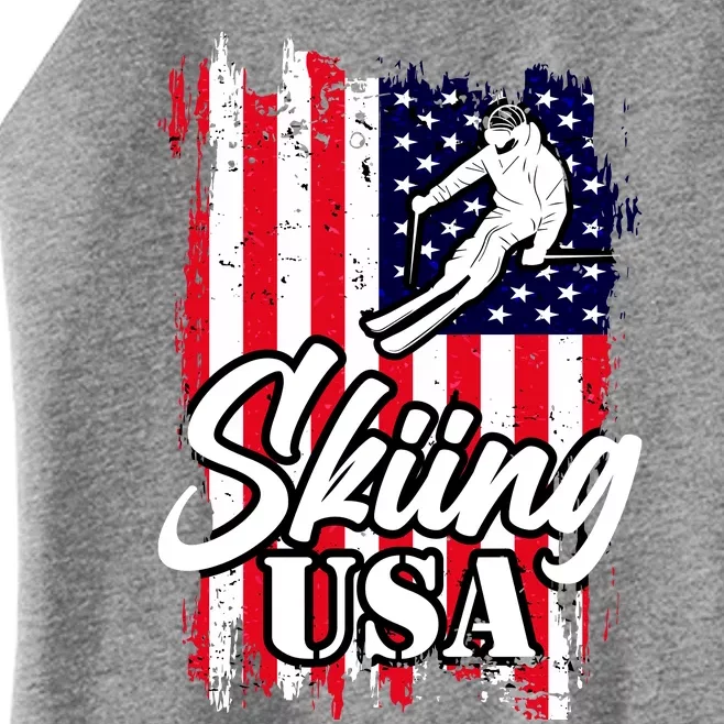 USA Skiing Flag Design Women’s Perfect Tri Rocker Tank