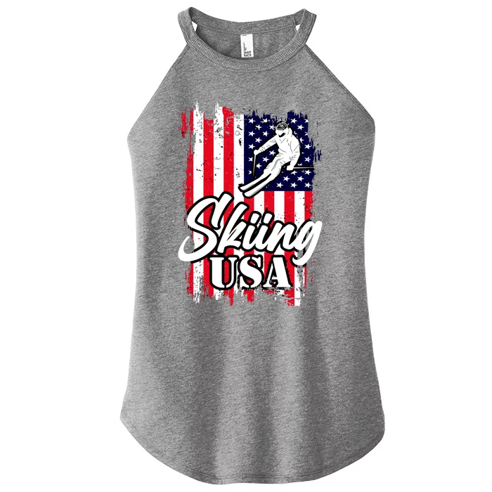 USA Skiing Flag Design Women’s Perfect Tri Rocker Tank