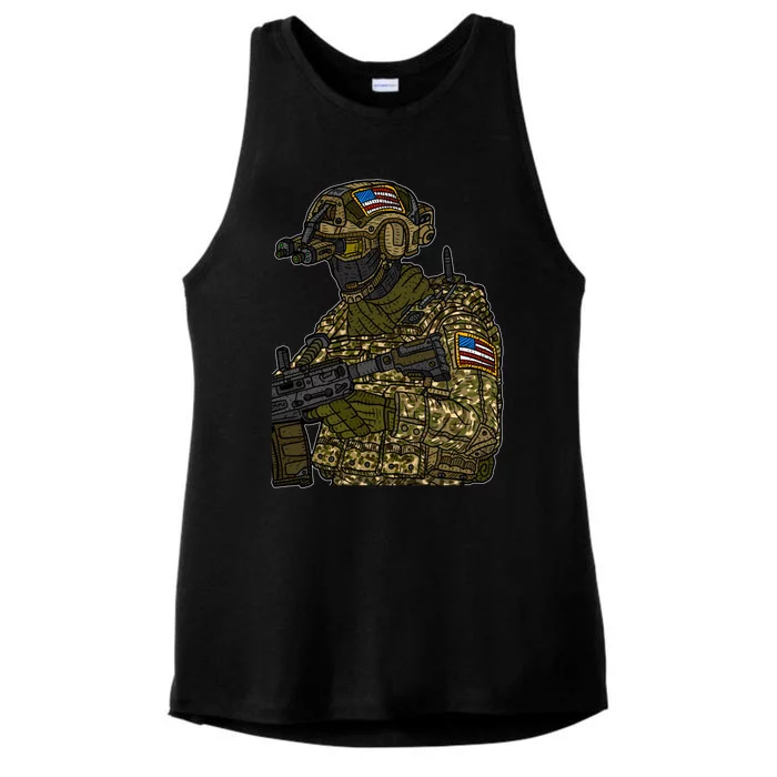 US Special Force Soldier Army Ladies Tri-Blend Wicking Tank