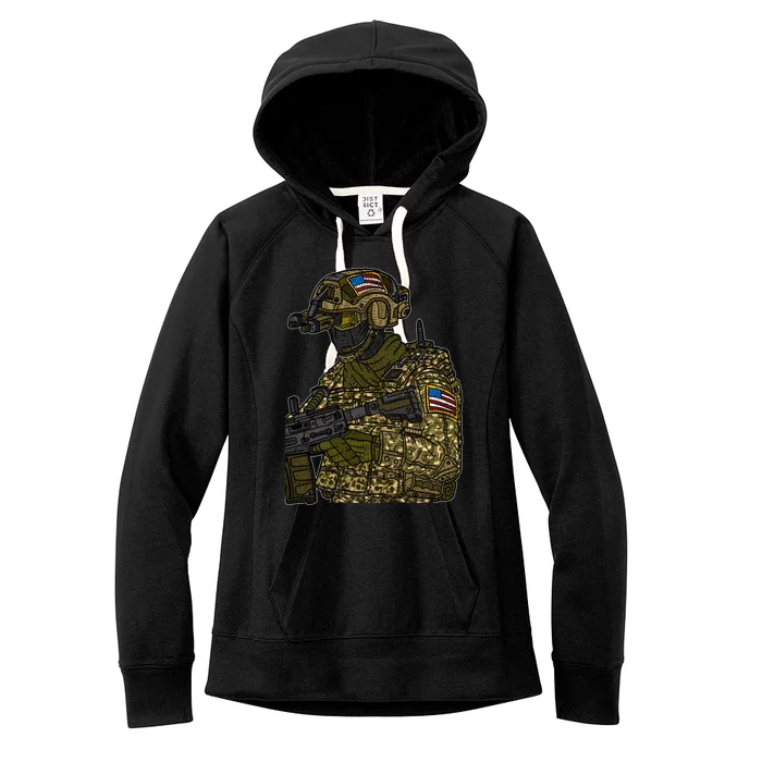 US Special Force Soldier Army Women's Fleece Hoodie