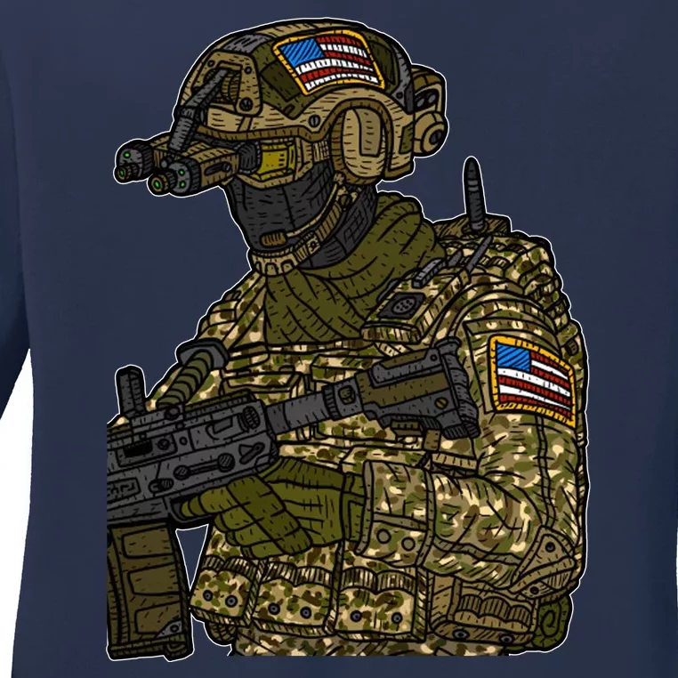 US Special Force Soldier Army Ladies Long Sleeve Shirt