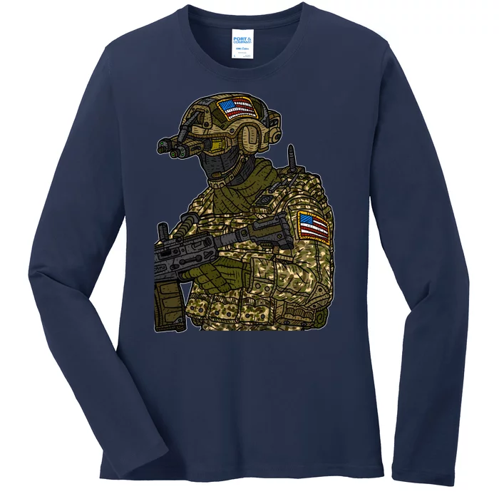 US Special Force Soldier Army Ladies Long Sleeve Shirt