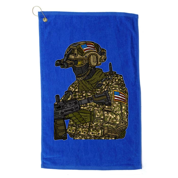 US Special Force Soldier Army Platinum Collection Golf Towel