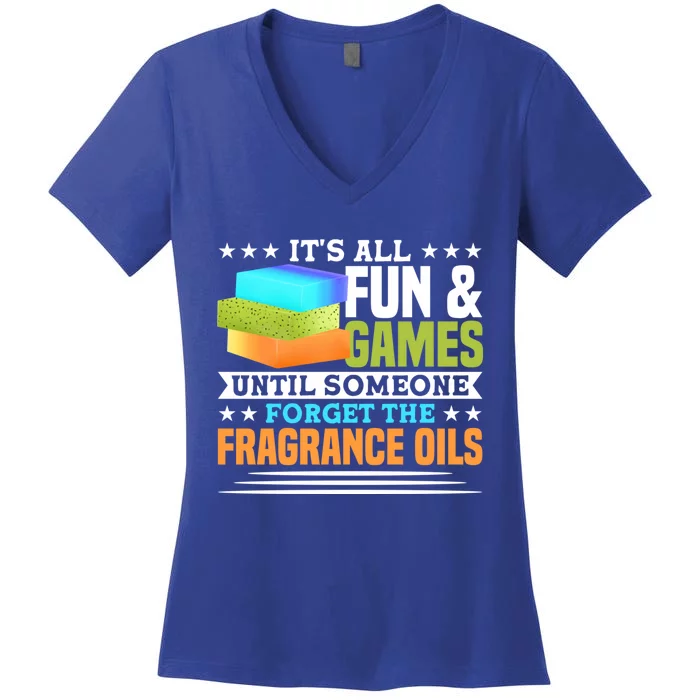 Until Someone Forget The Fragrance Oils Handmade Soap Making Cool Gift Women's V-Neck T-Shirt