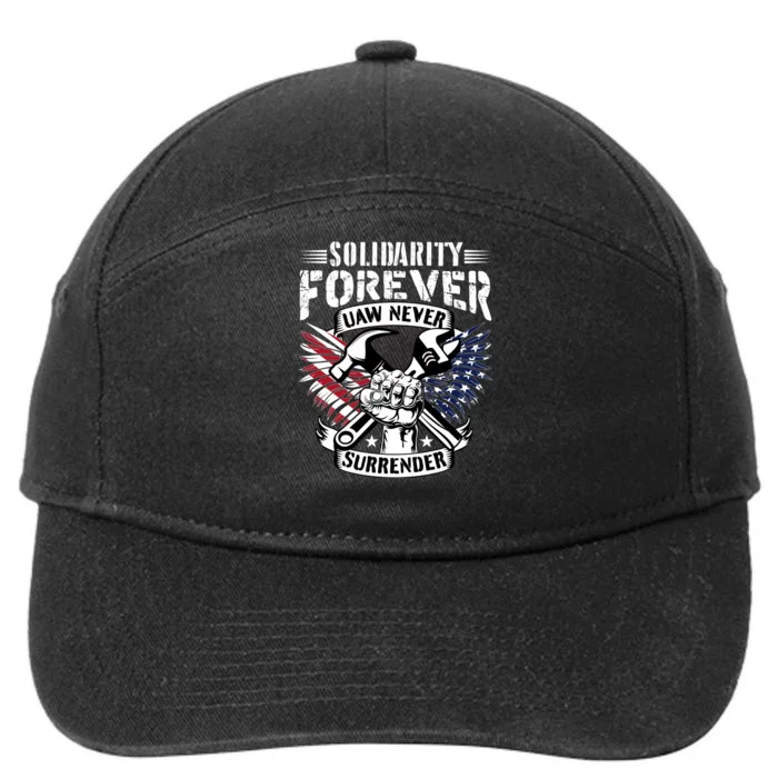 USA Solidarity Forever UAW Never Surrender UAW Union Strong 7-Panel Snapback Hat