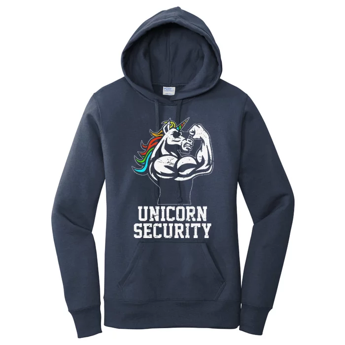 Unicorn Security Funny Unicorn Gymer Gift Dad Father Day Women's Pullover Hoodie