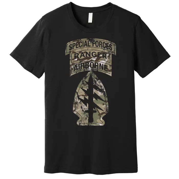 Us Special Forces Sf Ranger Tab Multicam Camo Premium T-Shirt