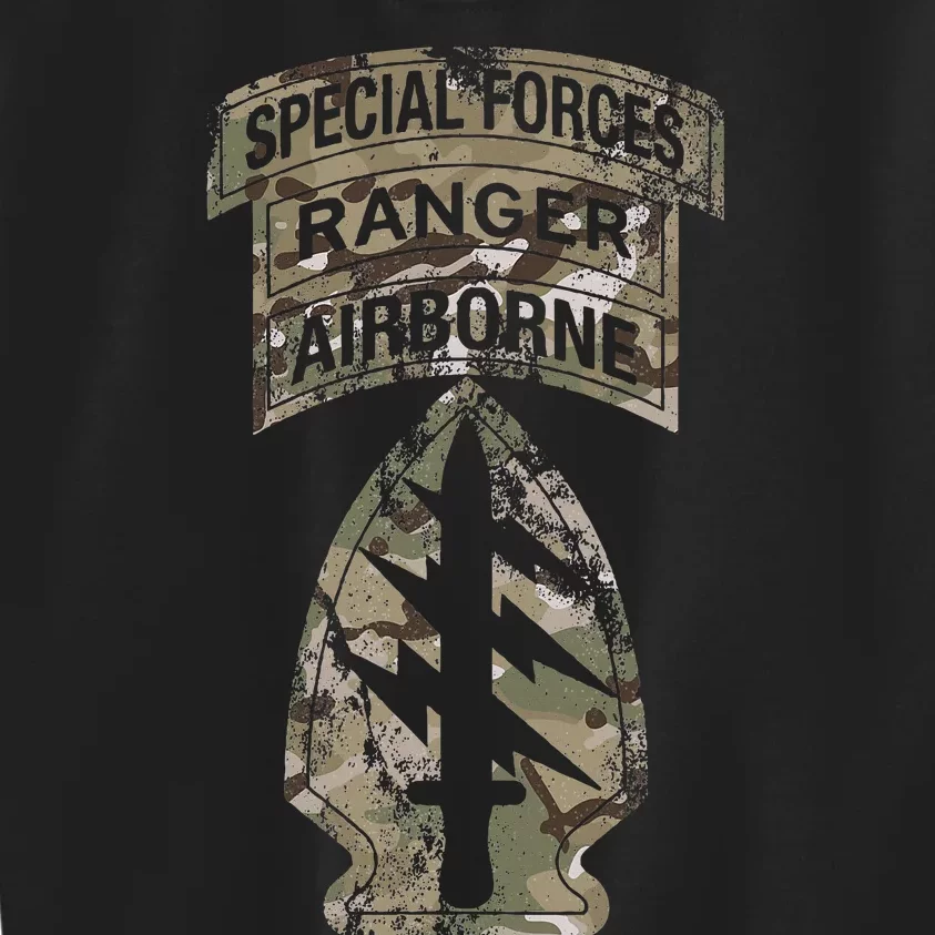 Us Special Forces Sf Ranger Tab Multicam Camo Kids Sweatshirt